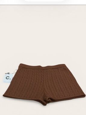 Callahan Knitwear Winona Cable Knit Shorts Root Bear Brown
